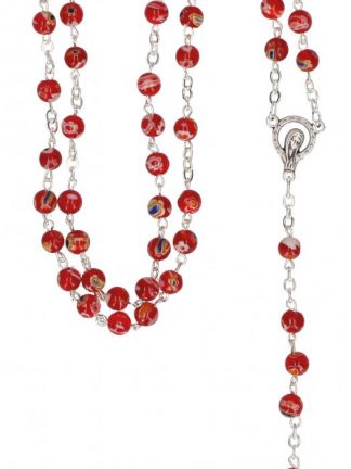 Rosenkranz mit roten Millefiori-Perlen