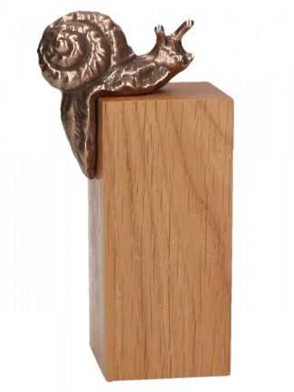 Schnecke Bronze auf Holzsockel