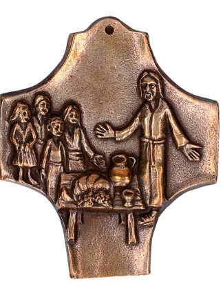 Kommunionkreuz aus Bronze Kommt und seht