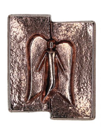 Kreuzplakette Schutzengel aus Bronze