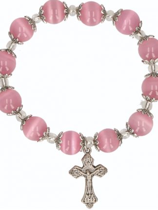 Armband mit rosa Glasperlen