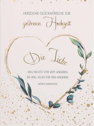 Glückwunschkarte - Herzliche Glückwünsche zur goldenen Hochzeit