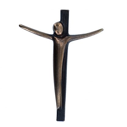 Bronzereliefkreuz mit modernem Bronzekorpus