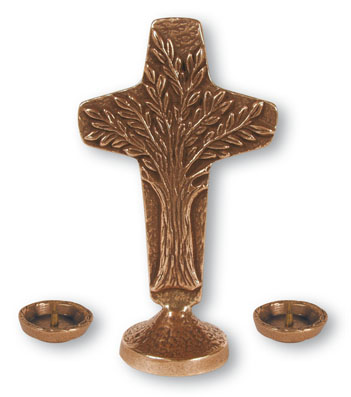Kreuzgarnitur Lebensbaum - Bronze