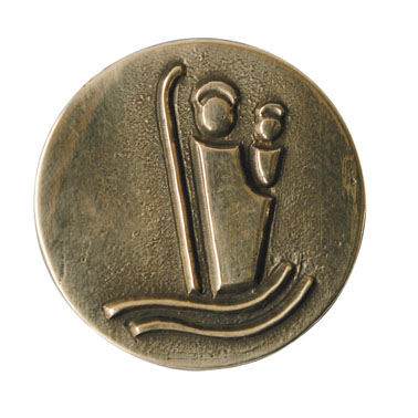 Bronzeplakette Christophorus mit Magnet
