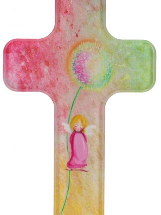 Acrylglas-Kinderkreuz - Pusteblume mit Engel