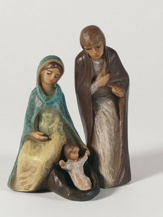 Krippenfiguren Heilige Familie Figurengruppe 3-tlg. bunt bemalt