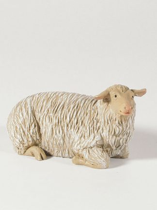 Krippenfigur Schaf liegend bunt bemalt